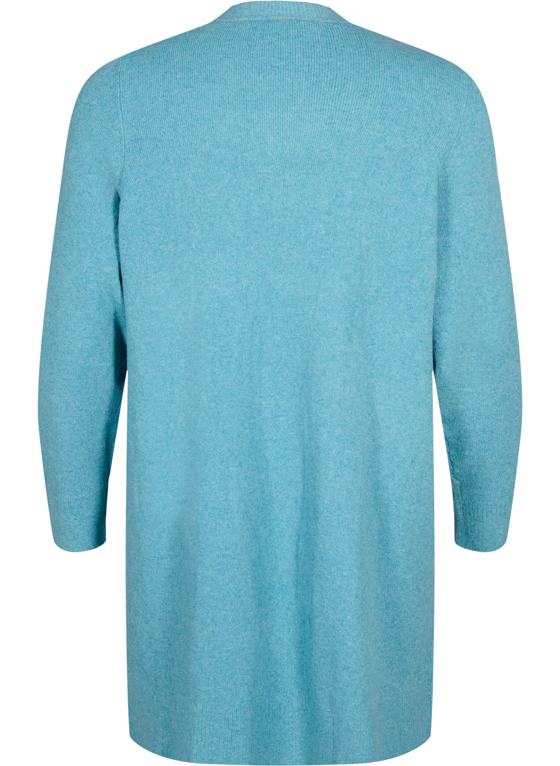 Zizzi L&aring;ng kofta med &ouml;ppen framsida, Reef Water Mel., Packshot image number 1