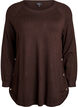 Stickad blus med knappar i sidan, Brun, Packshot image number 0