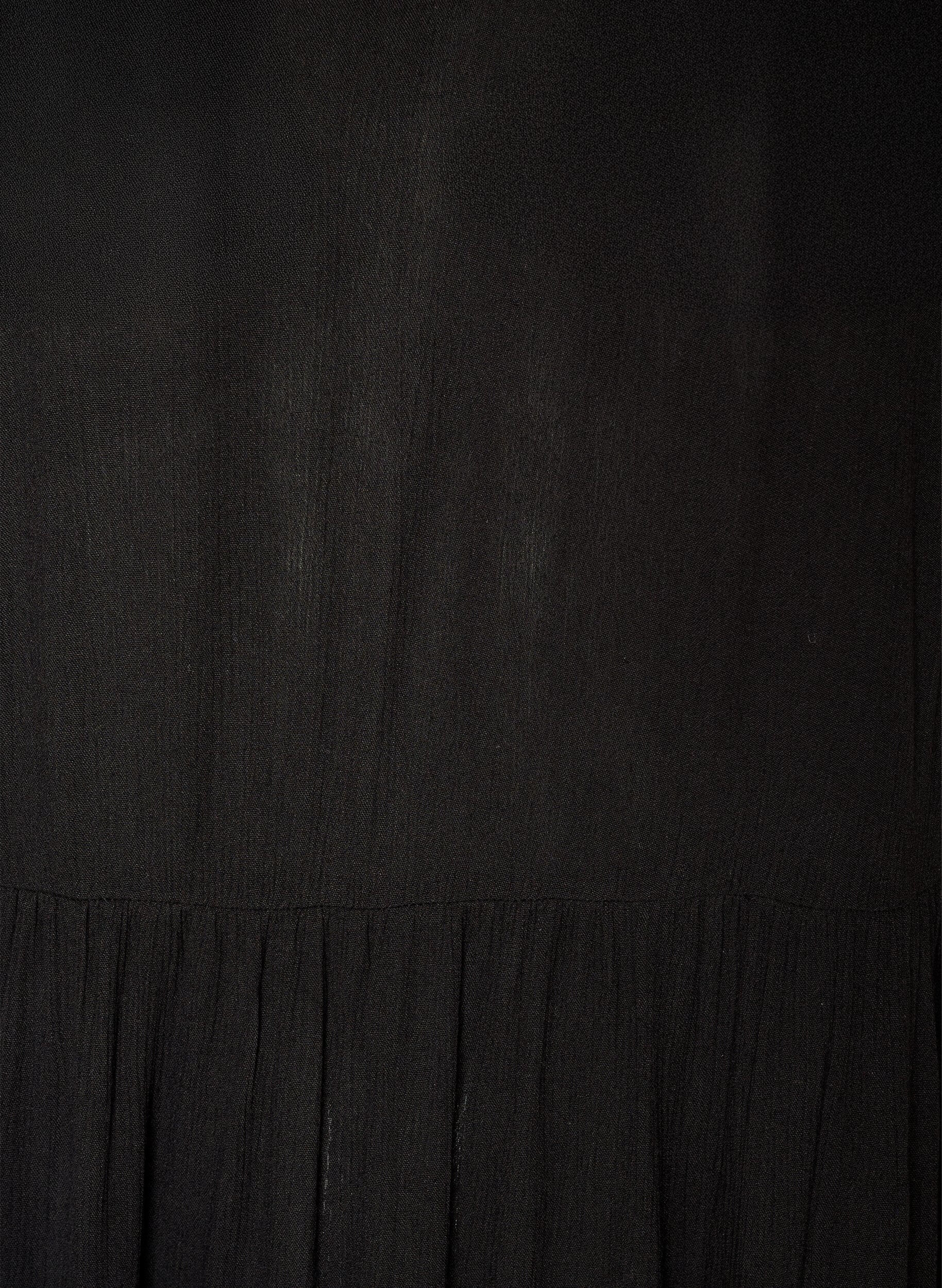 ZizziMidikl&auml;nning i viskos med volang&auml;rmar, Svart, Packshot image number 2