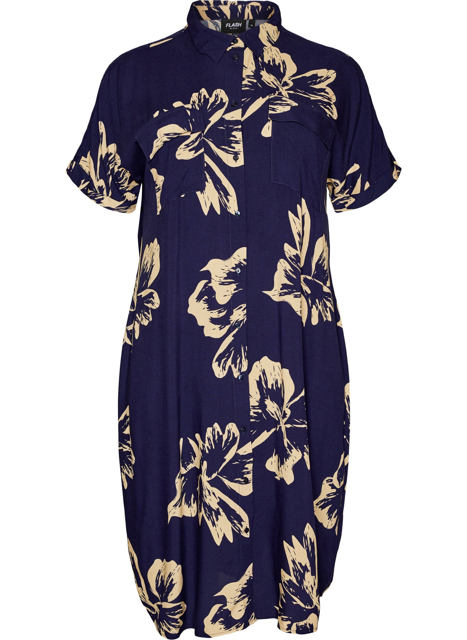 FLASH - L&aring;ng skjortkl&auml;nning med korta &auml;rmar