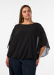 Blus i chiffong med ballongeffekt, Svart, Model image number 0