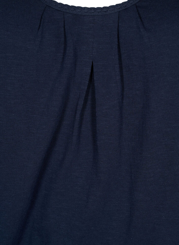 Bomullstopp med spetskant, Navy Blazer, Packshot image number 2