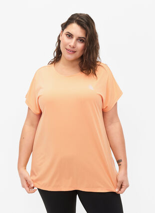 Kortärmad t-shirt för träning, Apricot Nectar, Model image number 0