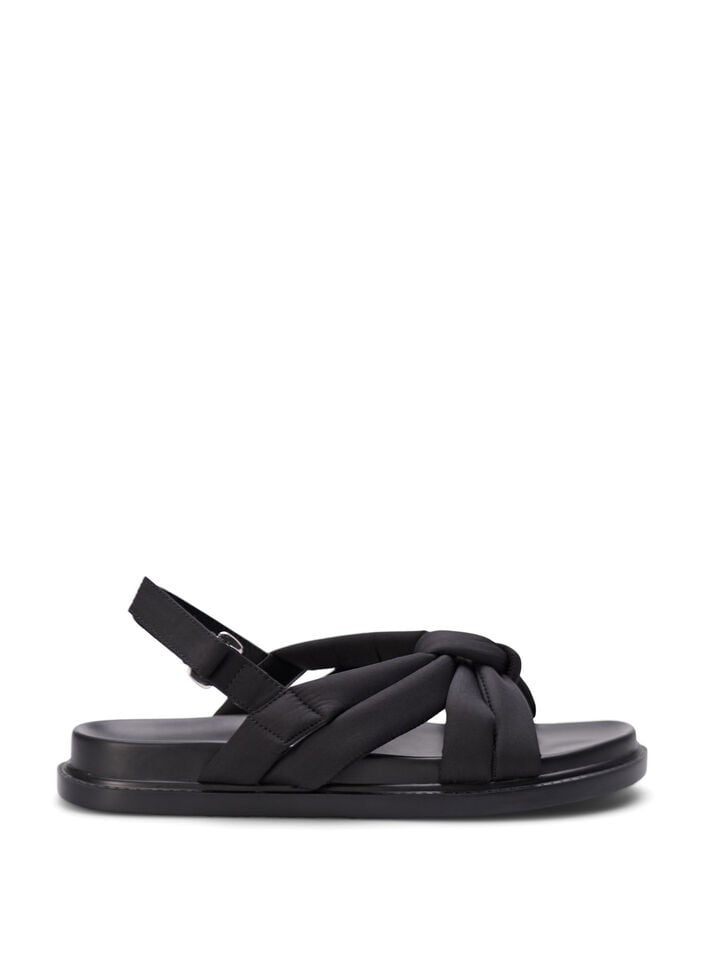 Wide fit - Sandal med knutdetalj, Svart, Packshot image number 0