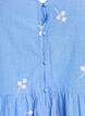 Blus i bomull med broderade blommor och knappkn&auml;ppning, Bl&aring;, Packshot image number 2