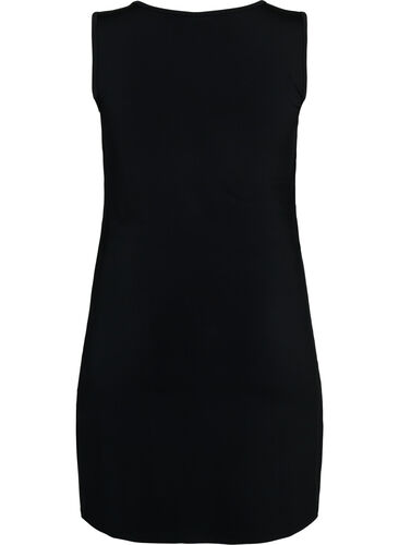 Ärmlös klänning med slim fit, Black, Packshot image number 1