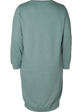 Sweatshirtklänning med långa ärmar, Balsam Green Mel, Packshot image number 1