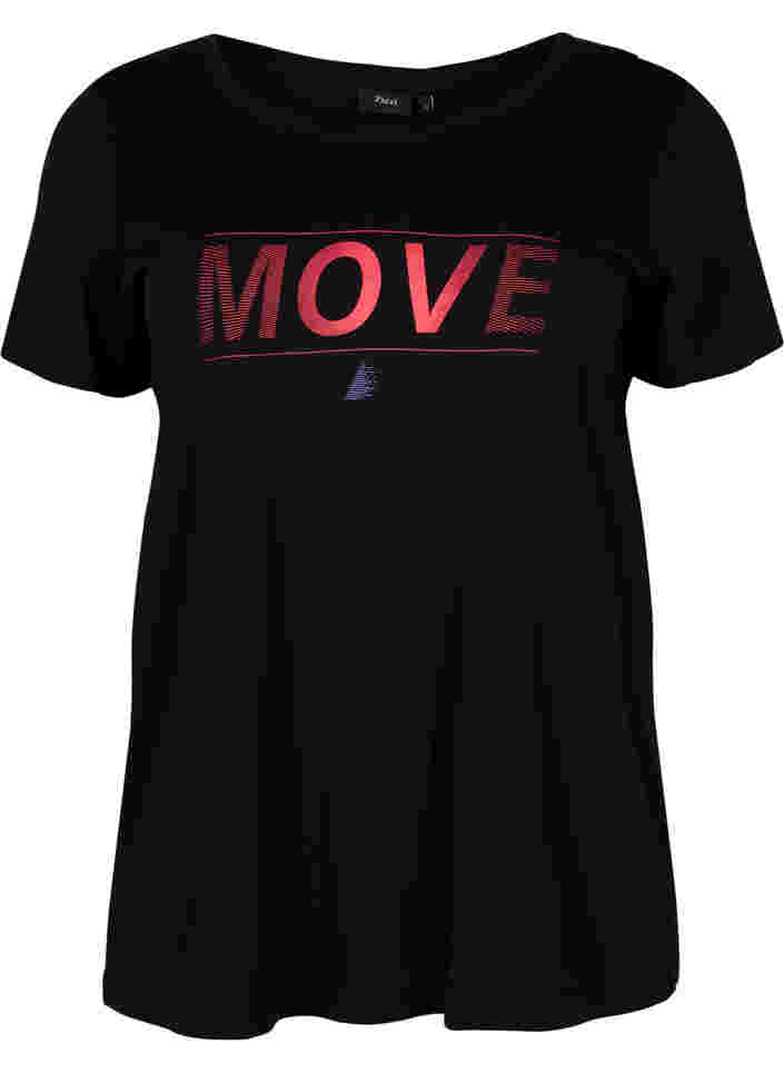  T-shirt till träning med print, Black w. Stripe Move, Packshot image number 0