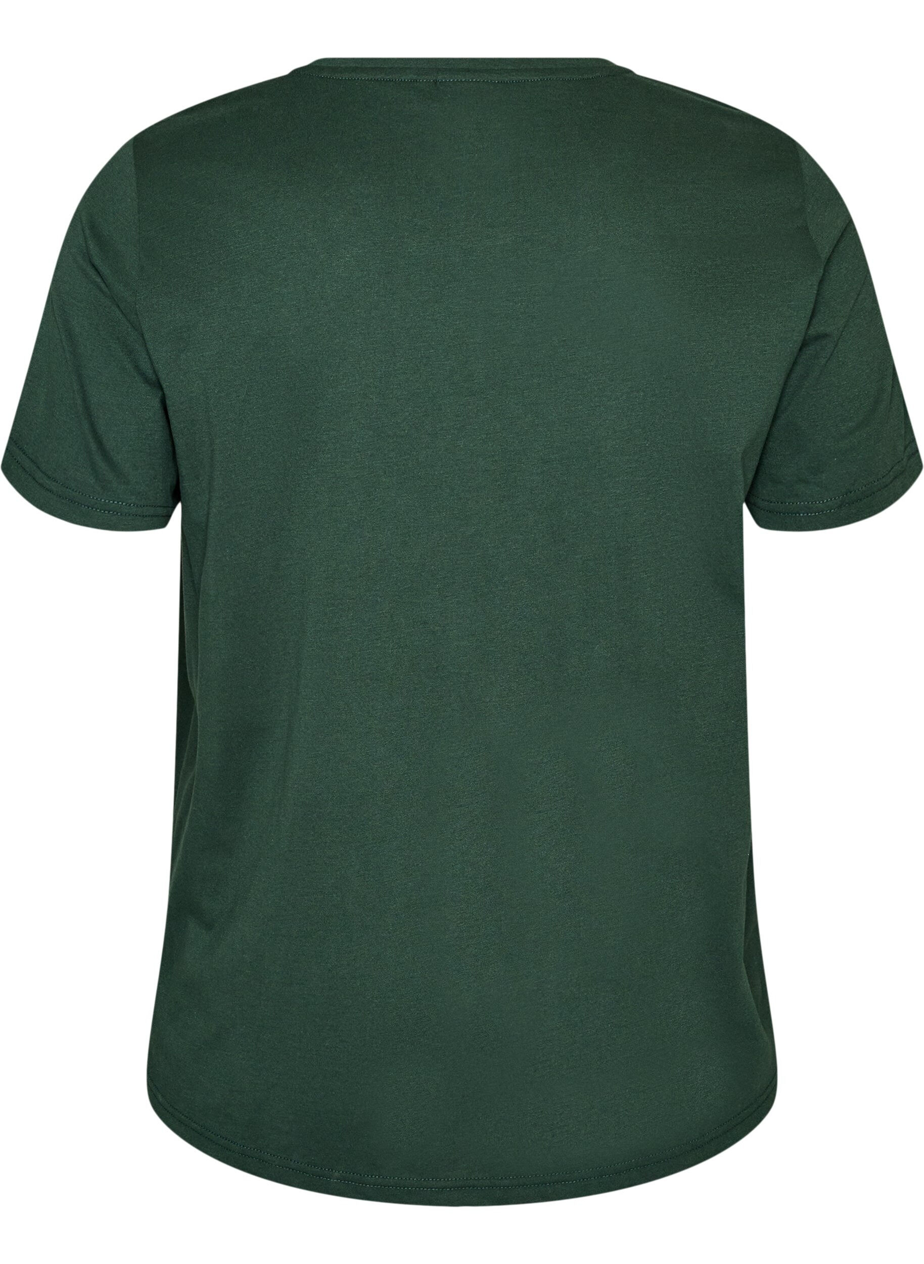 ZizziT-shirt med tryck, Gr&ouml;n, Packshot image number 1