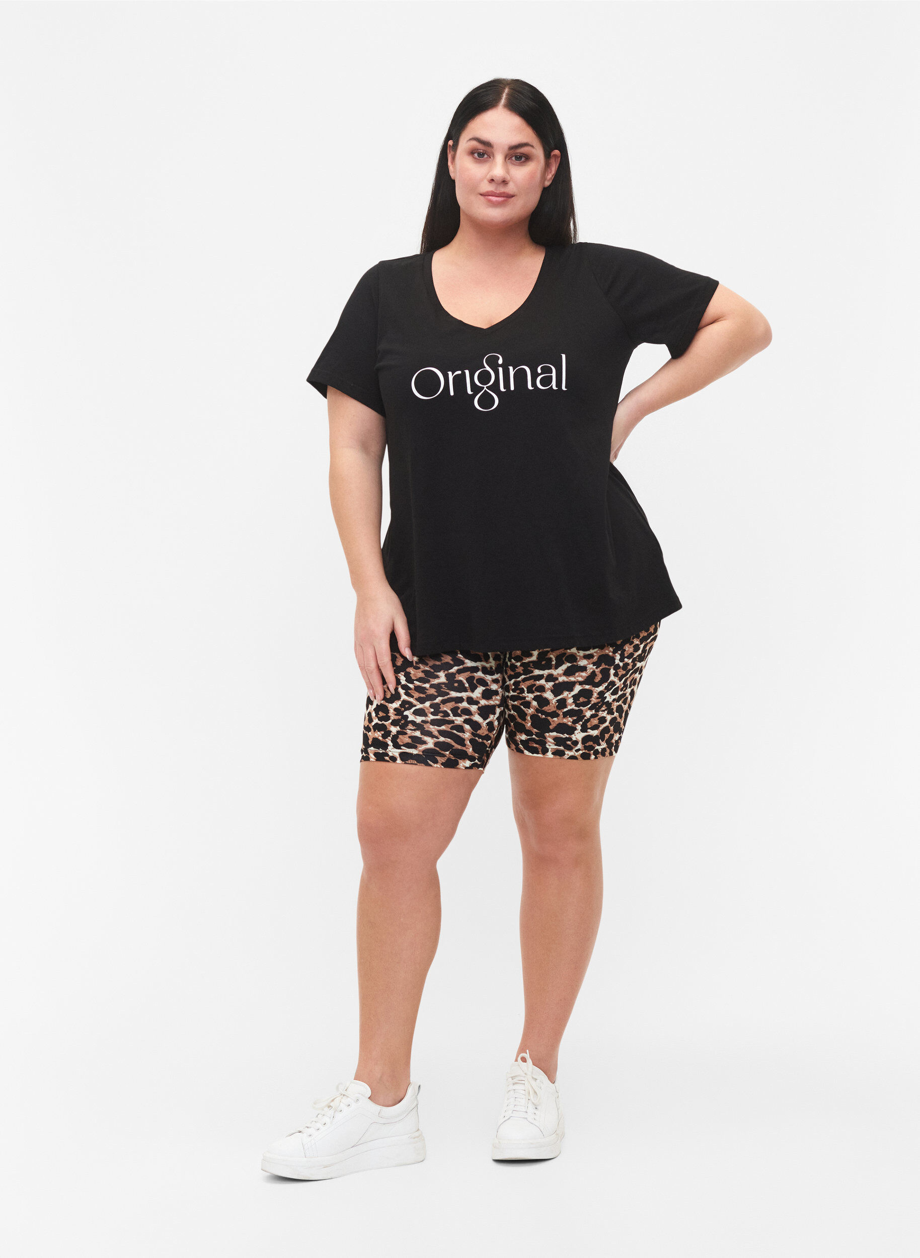 Zizzi 2-pack cykelshorts, Svart, Model image number 1