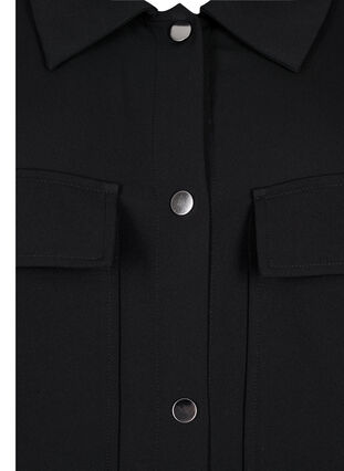 Lång skjortjacka med knappar, Black, Packshot image number 2