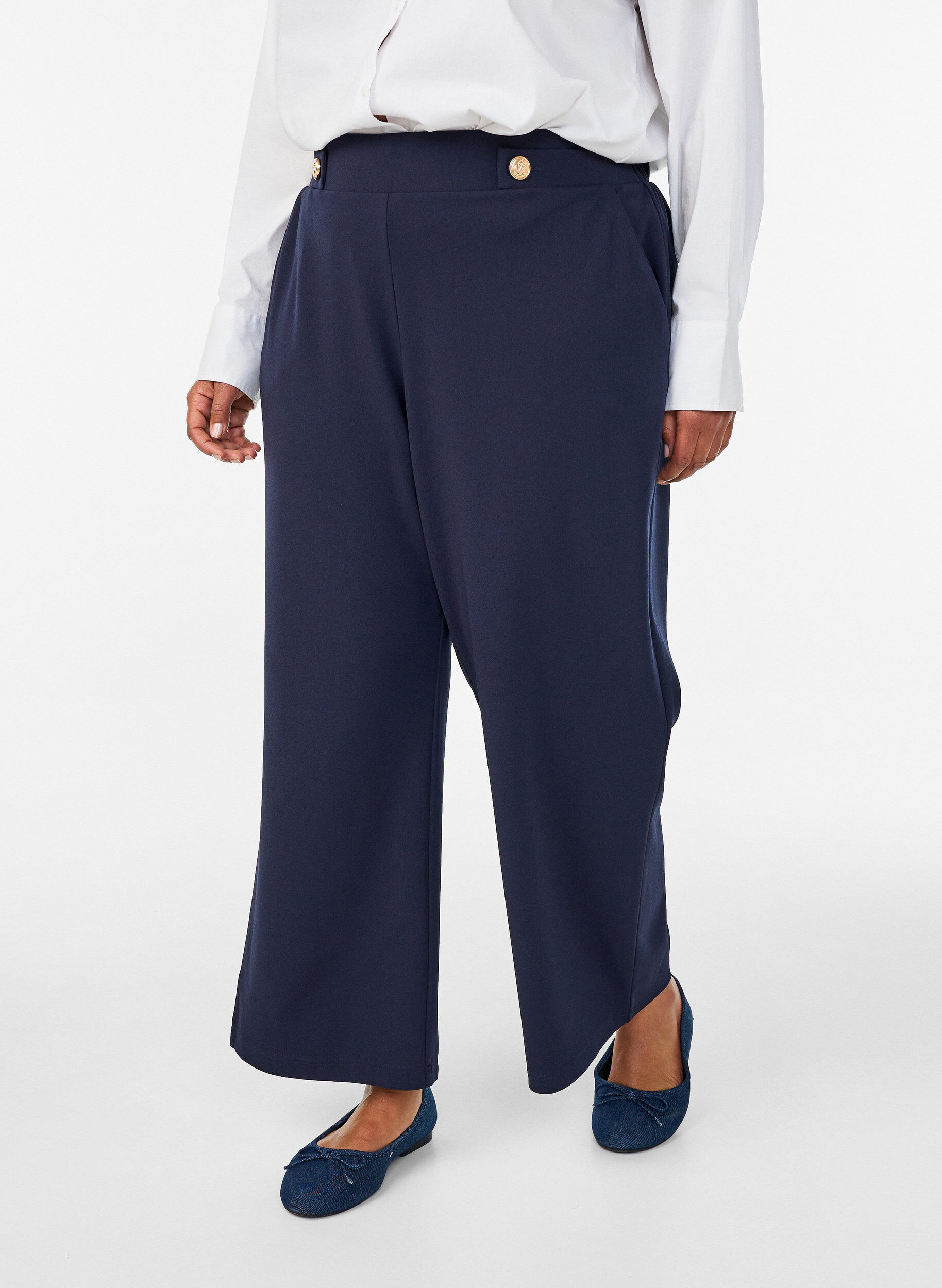 ZizziL&ouml;sa byxor med fickor, Bl&aring;, Model image number 2
