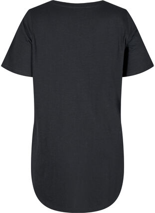 T-shirt i bomull, Black, Packshot image number 1