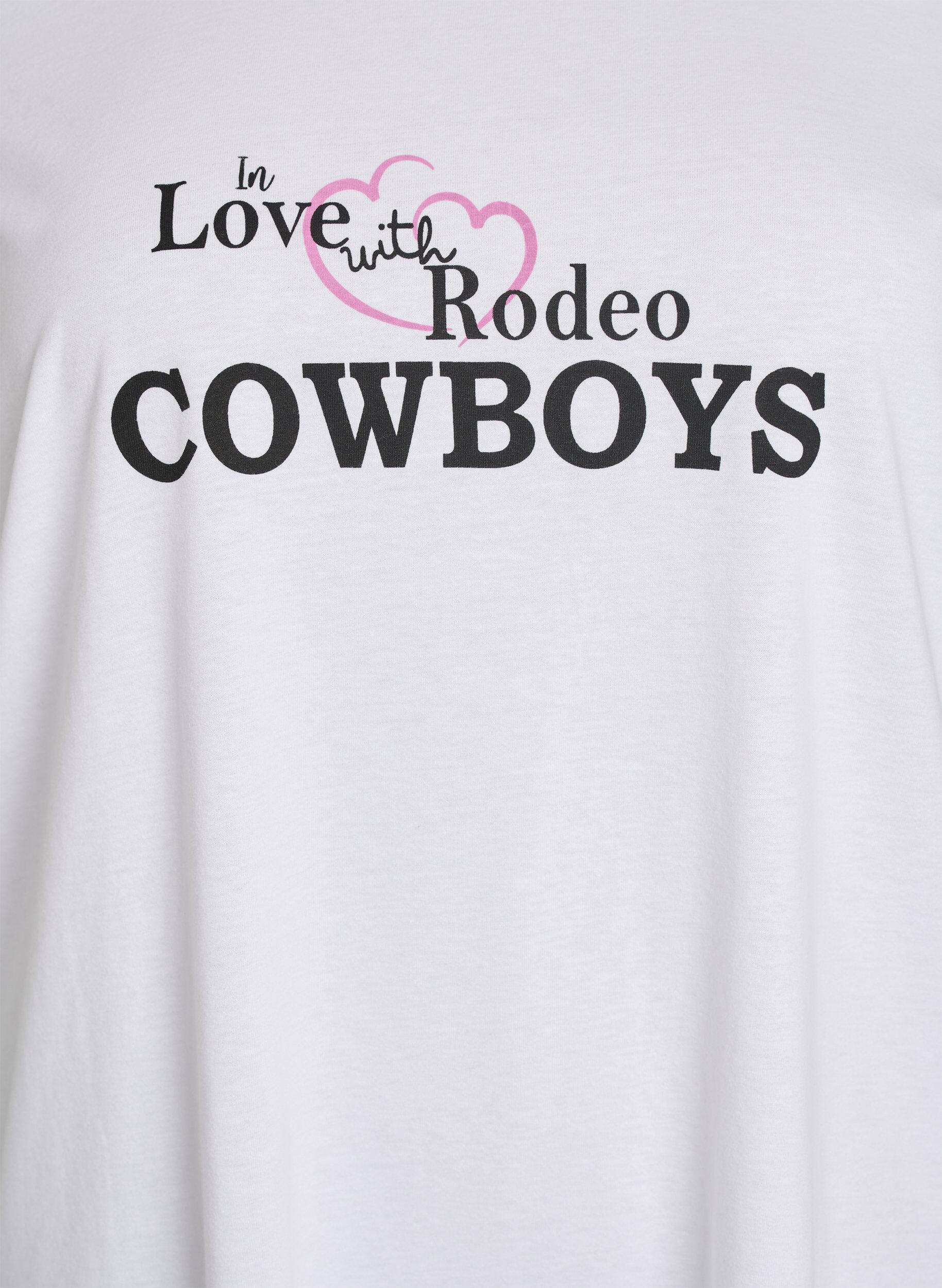 Zizzi T-shirt med tryck, Vit, Packshot image number 2