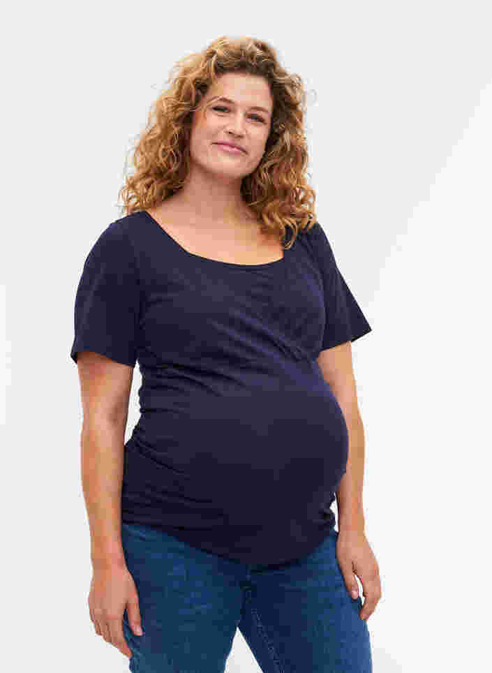 Kortärmad gravidtröja i bomull, Night Sky, Model