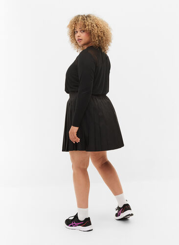 Plisserad kjol för tennis/padel, Black, Model image number 1