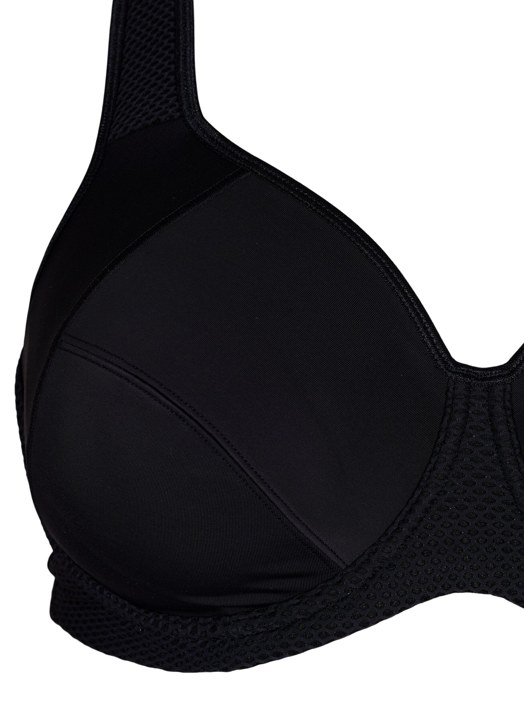 Zizzi CORE, HIGH SUPPORT WIRE BRA - Sport-bh med bygel, Svart, Packshot image number 2