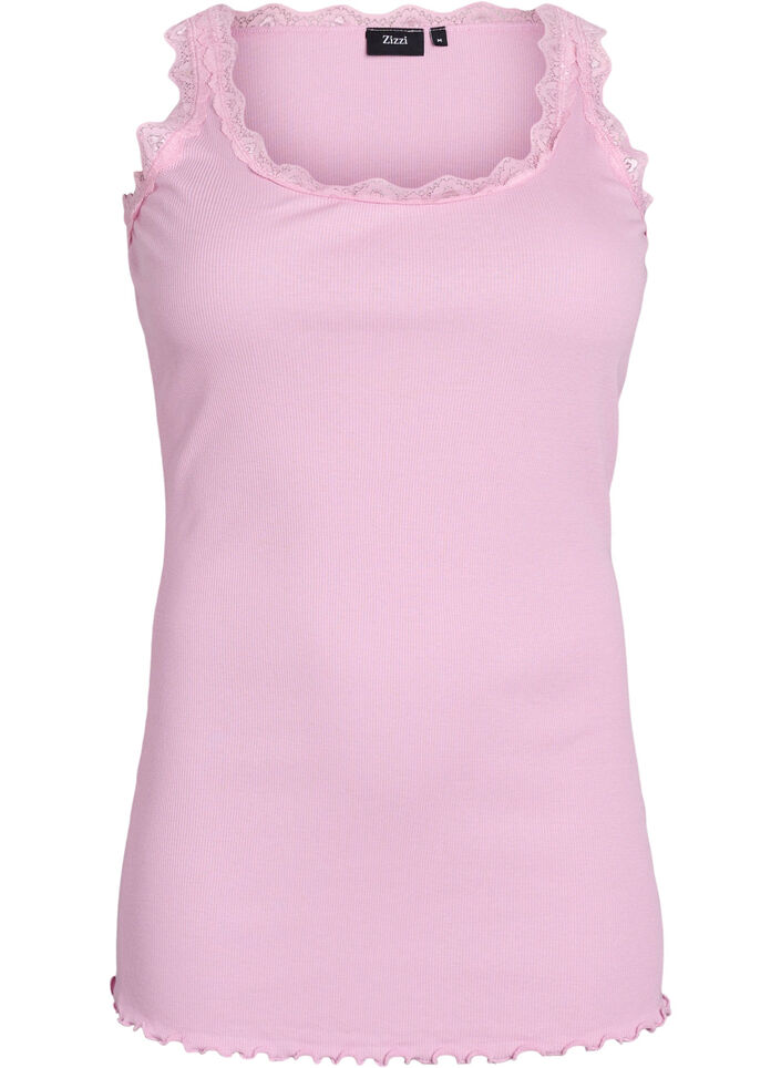 Topp med spetskant, Rosa, Packshot image number 0