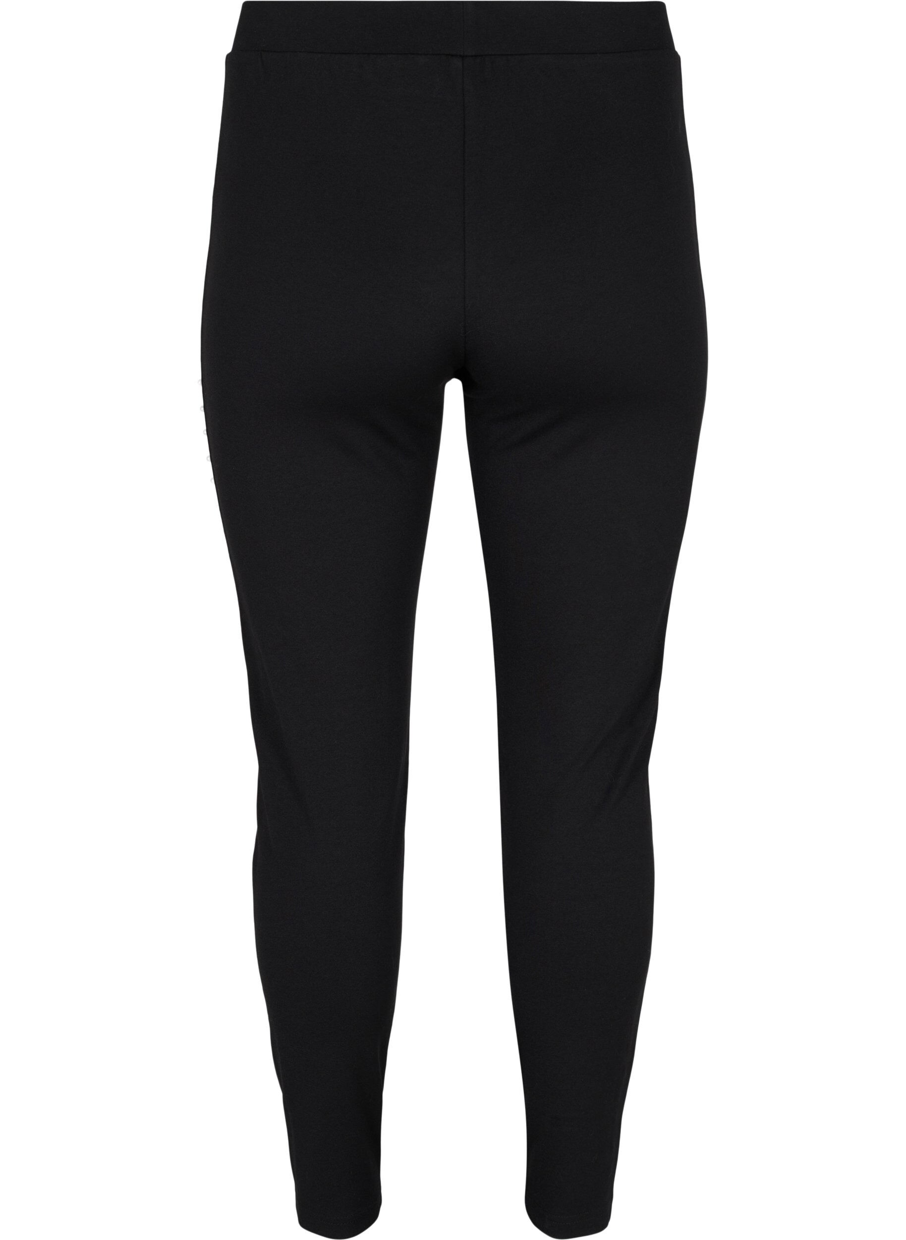 Zizzi Leggings med p&auml;rlor, Black, Packshot image number 1