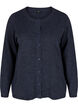 Kort, melerad stickad cardigan med knappar, Night Sky Mel., Packshot image number 0