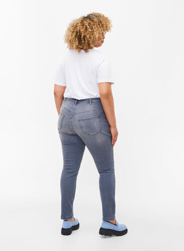 Amy jeans med extra slim fit och hög midja, Grey Denim, Model image number 1