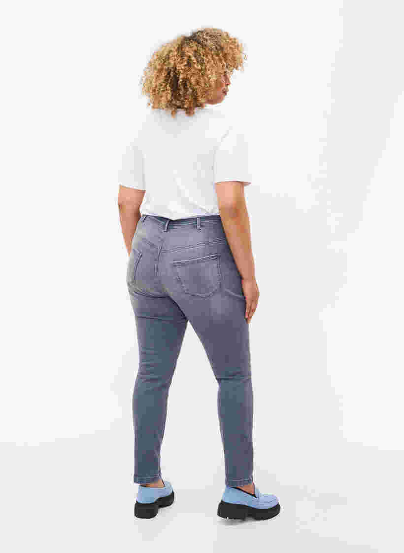 Nille jeans med extra slim fit och hög midja, Grey Denim, Model image number 1