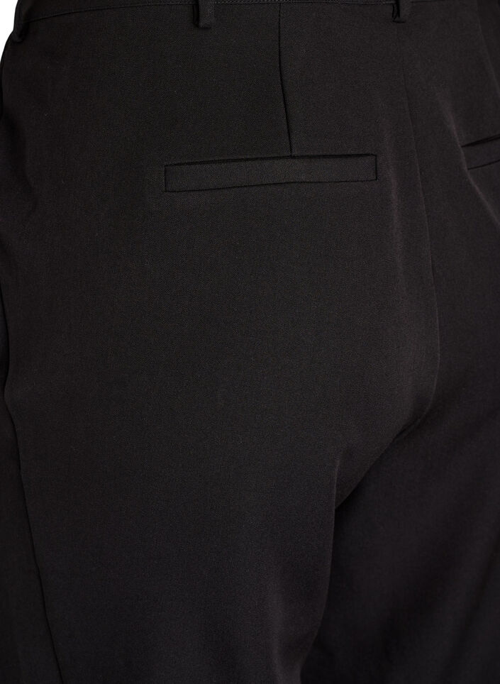 Kostymbyxor med hög midja och raka ben, Svart, Packshot image number 3