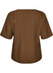 Blus med glitter och v-ringning, Brun, Packshot image number 1