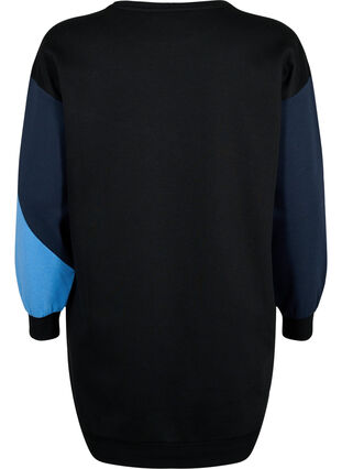 Lång sweatshirt med blockfärger, Night S. Color Block, Packshot image number 1
