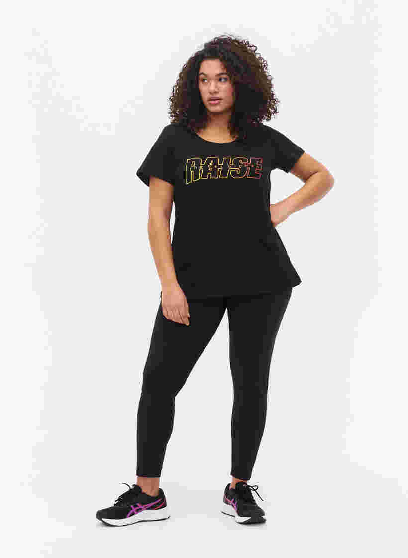  T-shirt till träning med print, Black w. Raise, Model image number 2