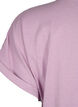 Kort&auml;rmad t-shirt i bomullsmix, Lila, Packshot image number 3