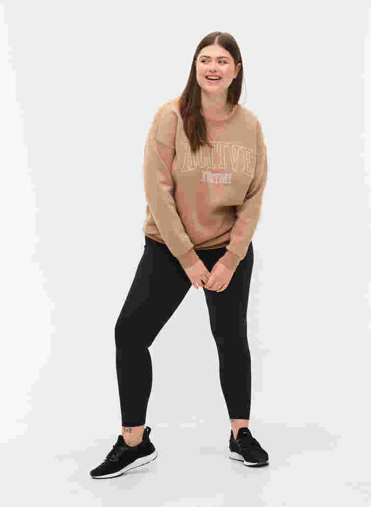 Sweatshirt med sportigt tryck, Tannin, Model image number 2