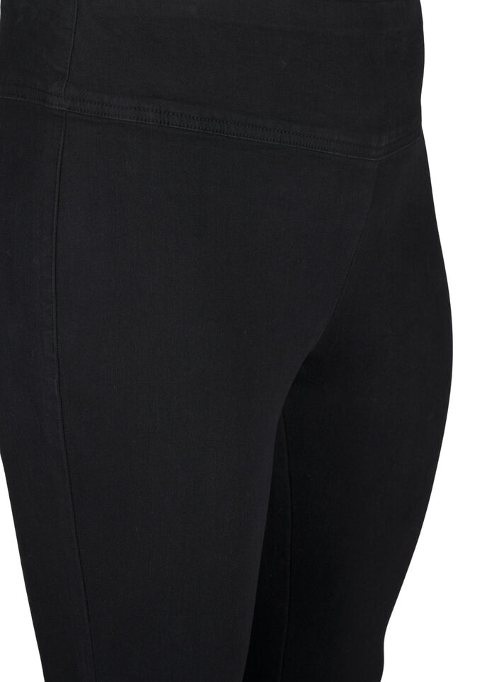 Stretchiga jeggings med hög midja, Black, Packshot image number 2