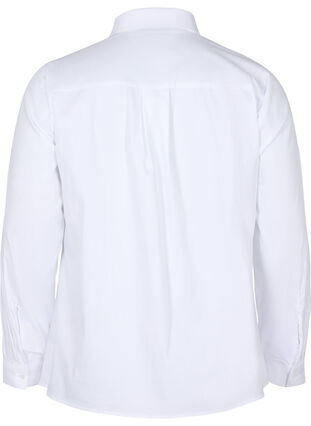 Klassisk skjorta med krage och knappar, Bright White, Packshot image number 1