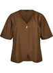 Blus med glitter och v-ringning, Brun, Packshot image number 0