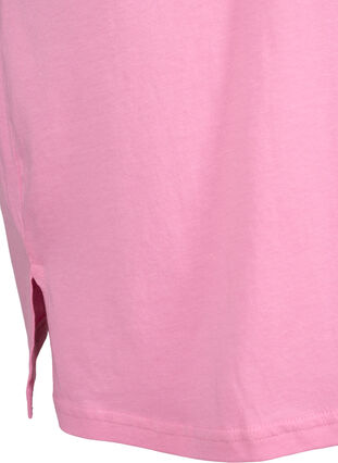 Enfärgad oversize t-shirt med v-hals, Rosebloom, Packshot image number 3