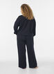 L&ouml;sa jerseybyxor med h&ouml;g midja och fickor, Svart, Model image number 1