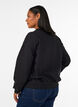 Sweatshirt med textmotiv i boucl&eacute;, Svart, Model image number 2