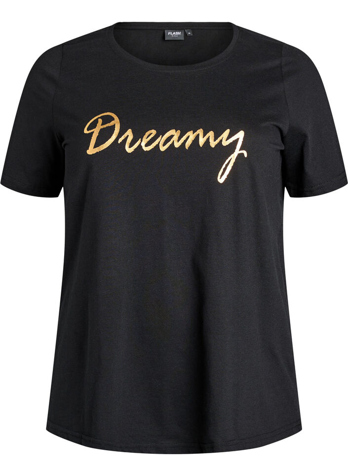 T-shirt med tryck, Svart, Packshot image number 0