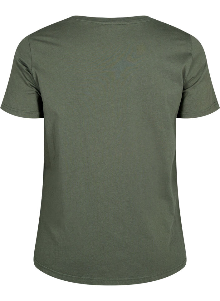 T-shirt i bomull med strassmotiv, Thyme w. Rhinestones, Packshot image number 1