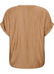 Blus i viskos med knappar och struktur, Brun, Packshot image number 1