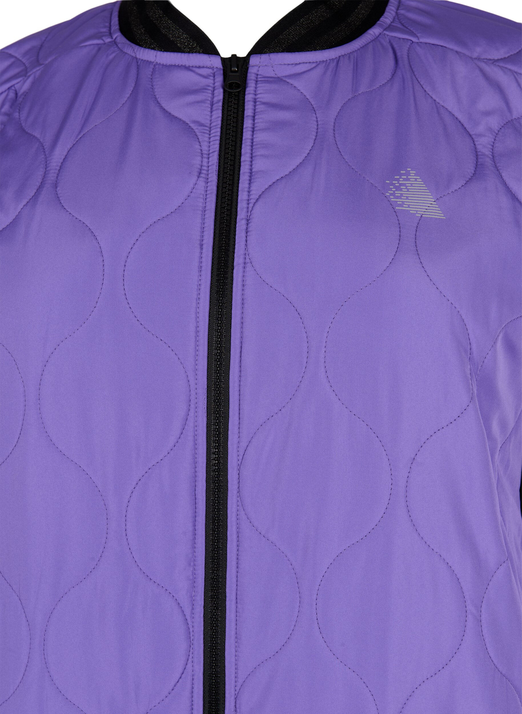 Zizzi Bomberjacka med fickor och glitter, Passion Flower, Packshot image number 2