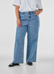 Jeans med bred passform och s&ouml;mdetaljer, Bl&aring;, Model image number 2