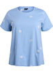 T-shirt i ekologisk bomull med broderade motiv, Bl&aring;, Packshot image number 0