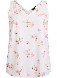 M&ouml;nstrad topp med v-ringning, Vit