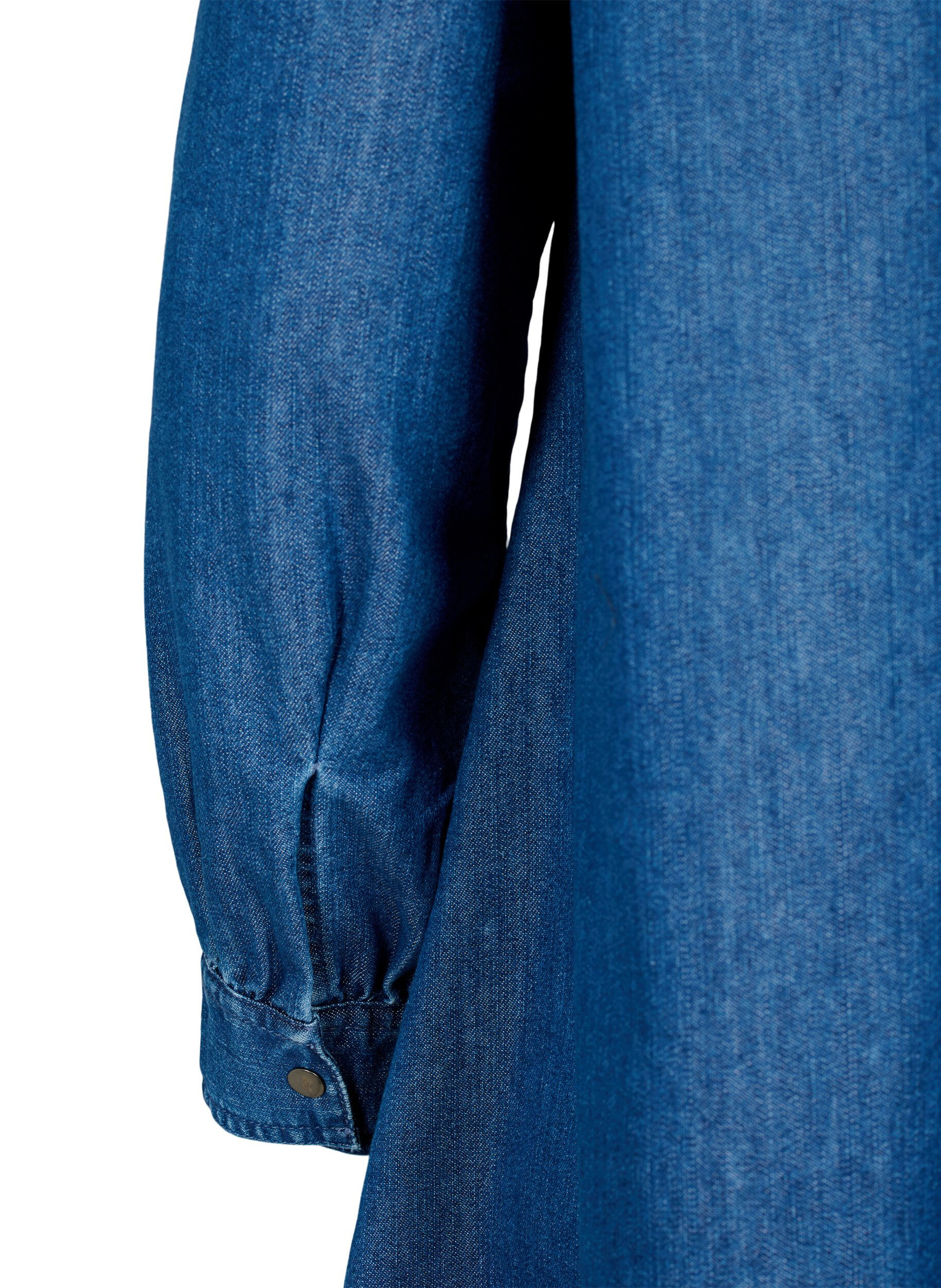Zizzi L&aring;ng&auml;rmad jeanskl&auml;nning, Blue denim, Packshot image number 3
