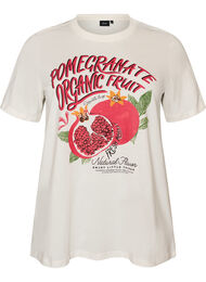 T-shirt i bomull med tryck, Vit