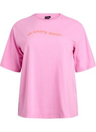 Sportig t-shirt i ekologisk bomull, Rosa