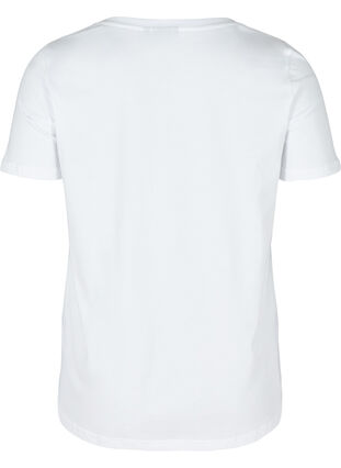 T-shirt i bomull med tryck, Bright White CALM, Packshot image number 1