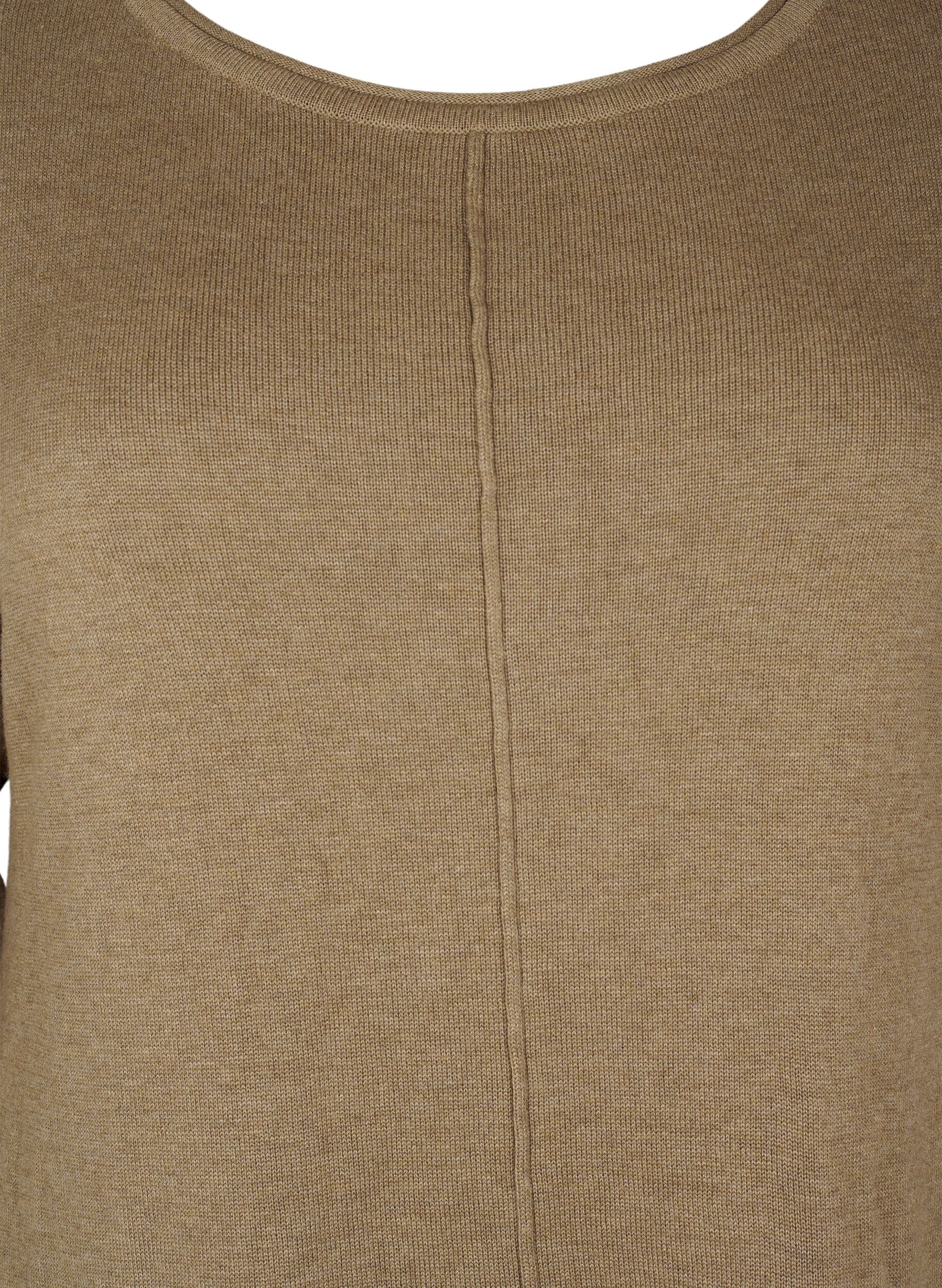 Zizzi Stickad kl&auml;nning i bomull-viskosblandning, Gr&ouml;n, Packshot image number 2